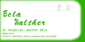bela walther business card